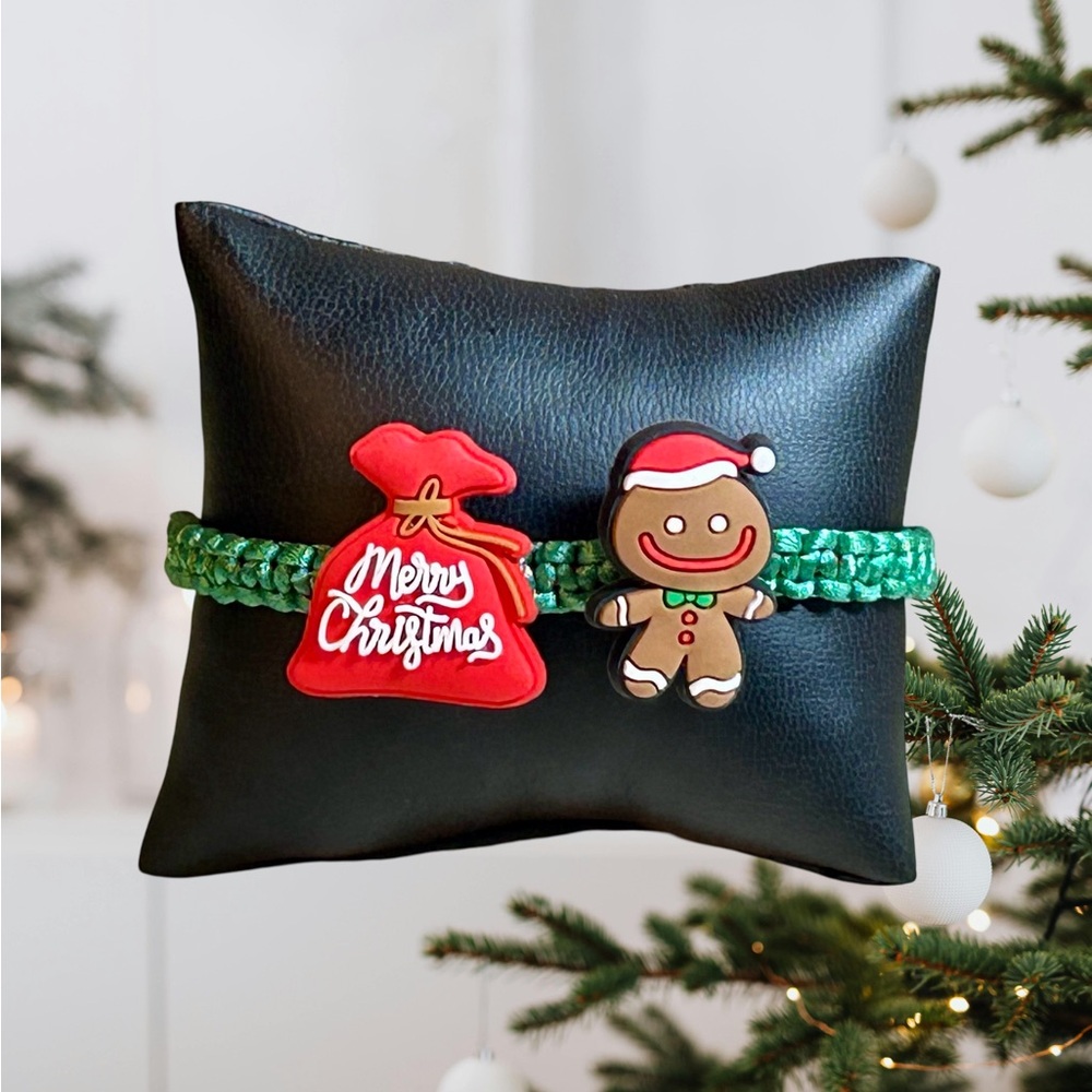 Merry Christmas, Presents, Gingerbread Man, adjustable holiday bracelet, gift